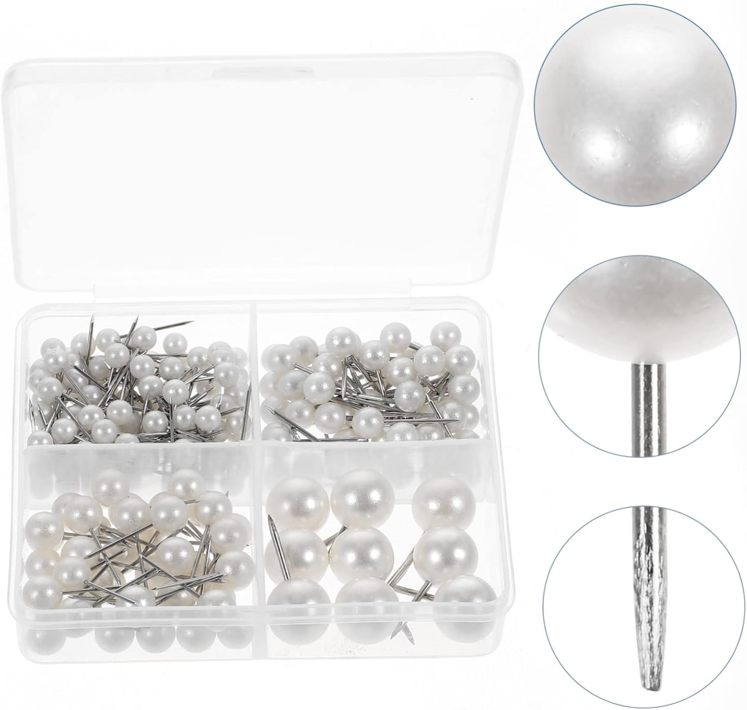 Operitacx 200Pcs Pearlized Ball Head Straight Pins for DIY Crafts Bulletin Pins for Cork Boards and Jewelry Making for Sewing and Marking