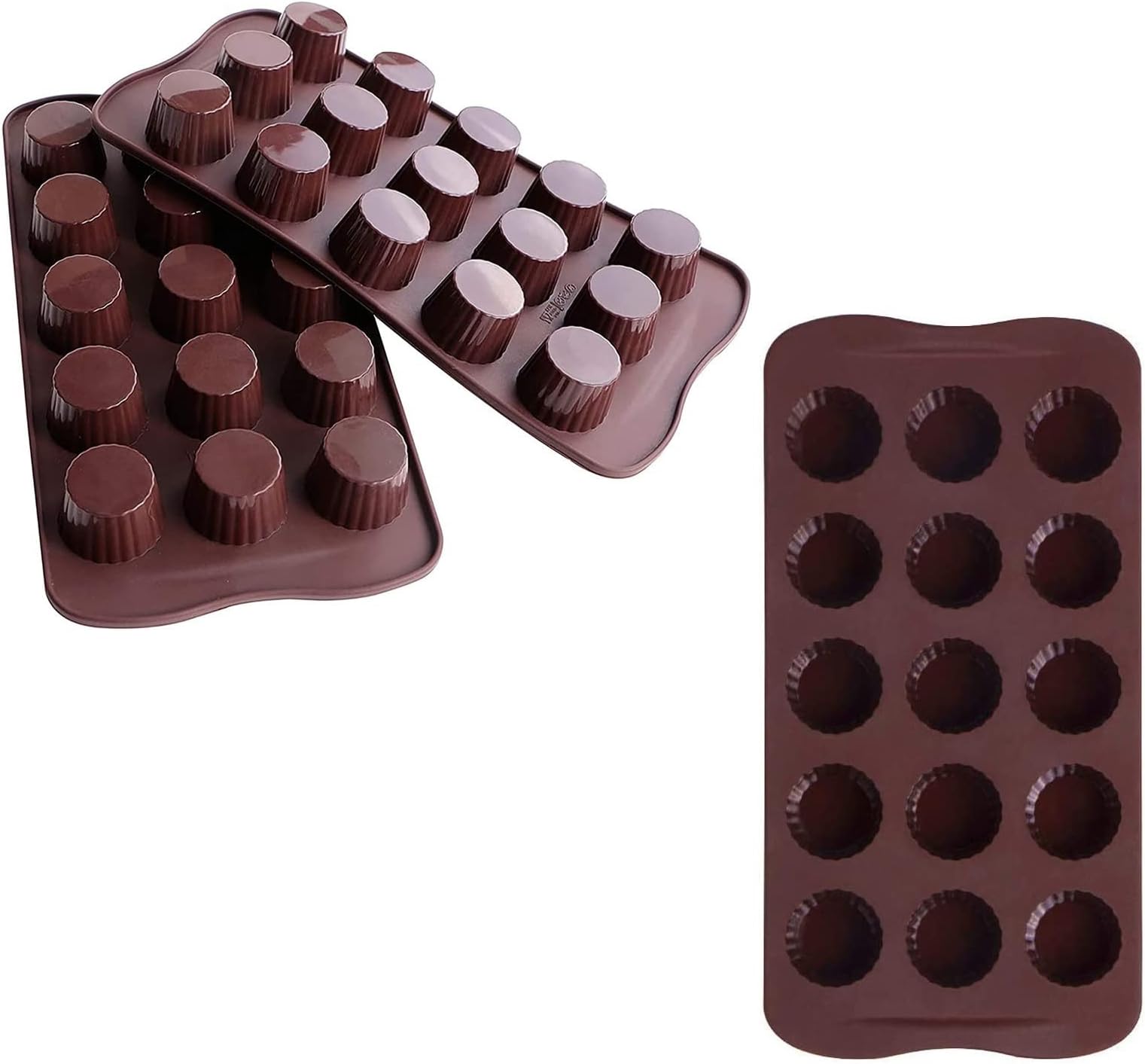 Silicone Bake Molds Candy Chocolate Mould Baking Pan Jello Peanut Butter Cup Pastry Cake Decorating Tool Kitchen Accessories 3Pcs