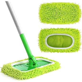 Pack of 2 Wet Floor Cloths Washable Floor Mop Wet Washable for Swiffer Reusable Mops Mop Cover Microfibre Dry Floor Cloths Refill Mop Head Pads for Cleaning