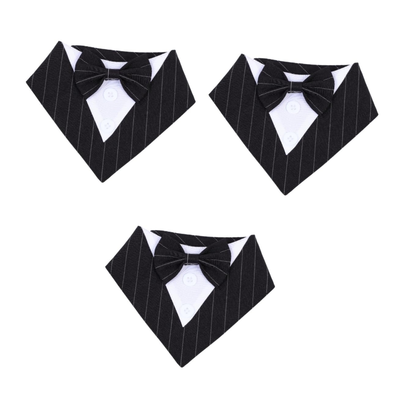 Milisten 3pièces Bandana pour Chien Élégant avec Nœud Accessoire Décoratif pour Mariage Et Occasions Spéciales Amovible Et Confortable Motif Rayé