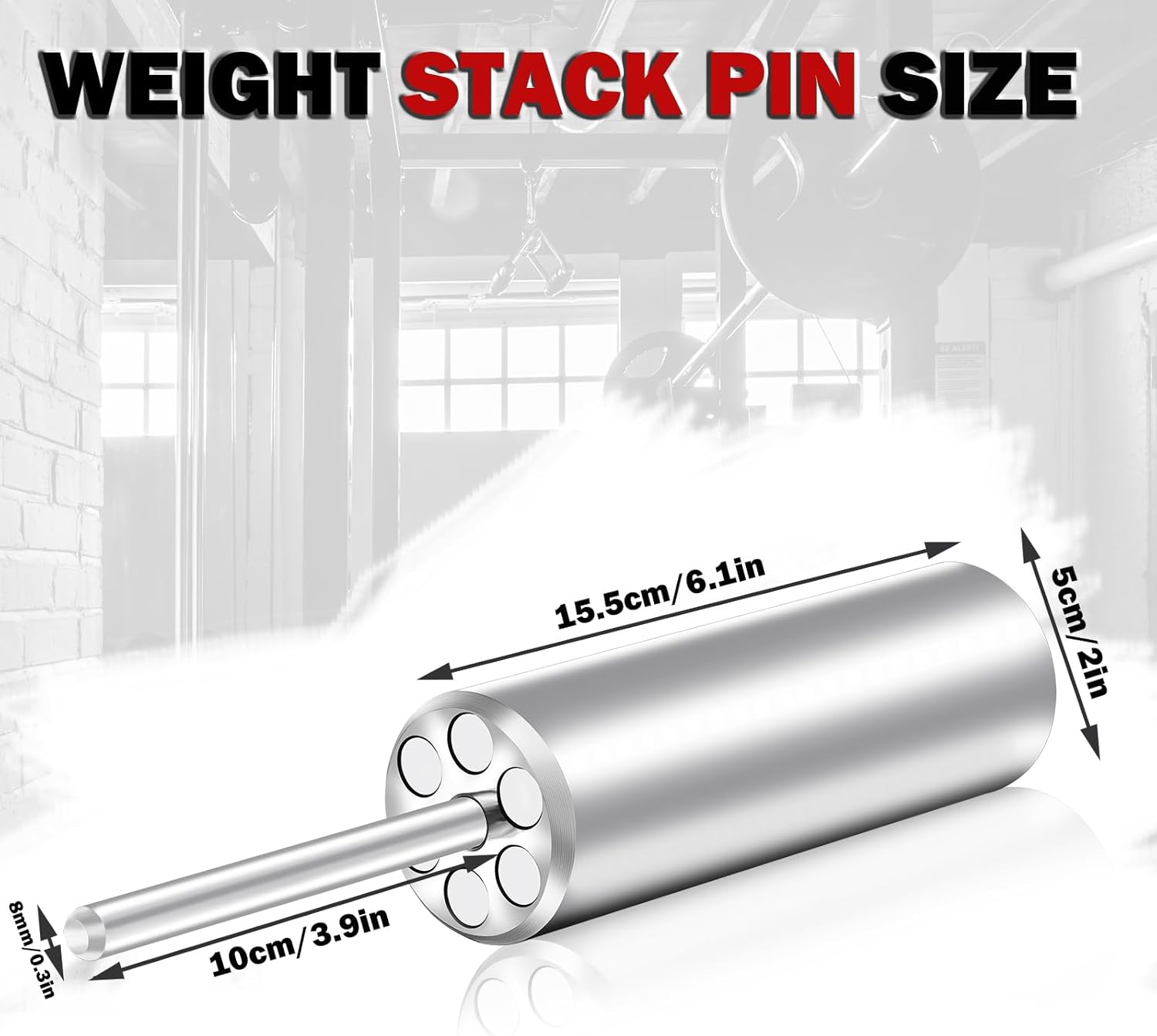 Steel Weight Stack Pin - Gym Pins for Weight Stack, Secure & Durable Fitness Gym Pin Extender for 2" Weight Plates