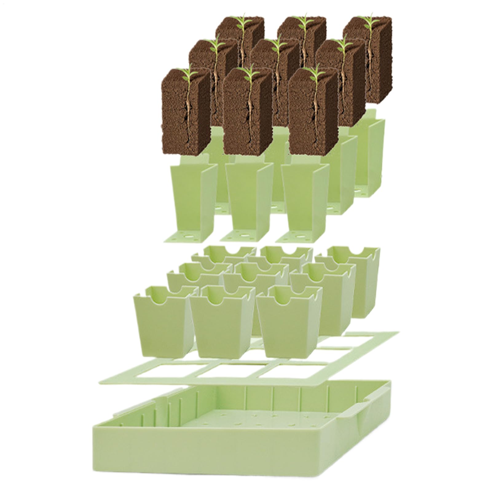 Bac de germination réutilisable avec poignées pour potager intérieur
