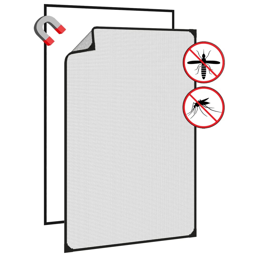 LAPOOH Magnet-Insektenschutz für Fenster, Fliegengitter Fenster, Fliegenschutz Fenster, Pollenschutzgitter Fenster, Insektengitter Fenster, Insektennetz, Fensternetz, Anthrazit 80x120 cm