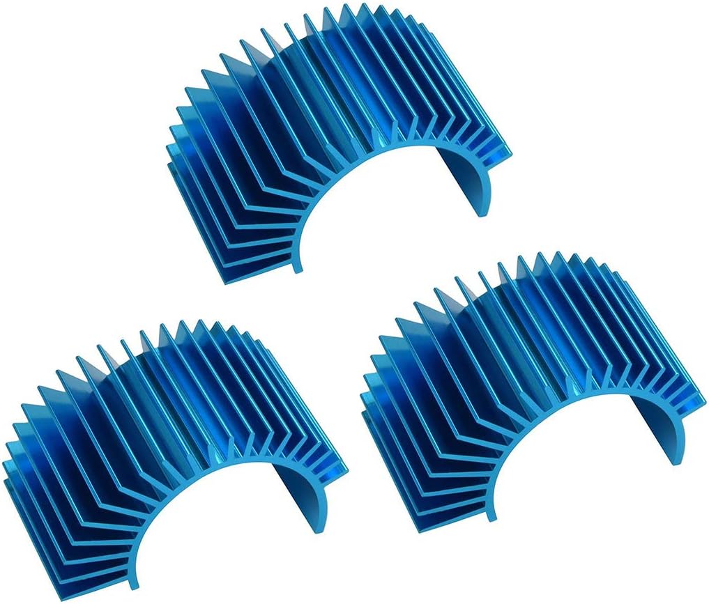 JFtechAluminum Electric Motor Heat Sink (AJF01001152H), 3 pcs, for 540 550 Motor, Cooling Fins, Compatible with Traxxas HSP Tamiya Losi RC Cars