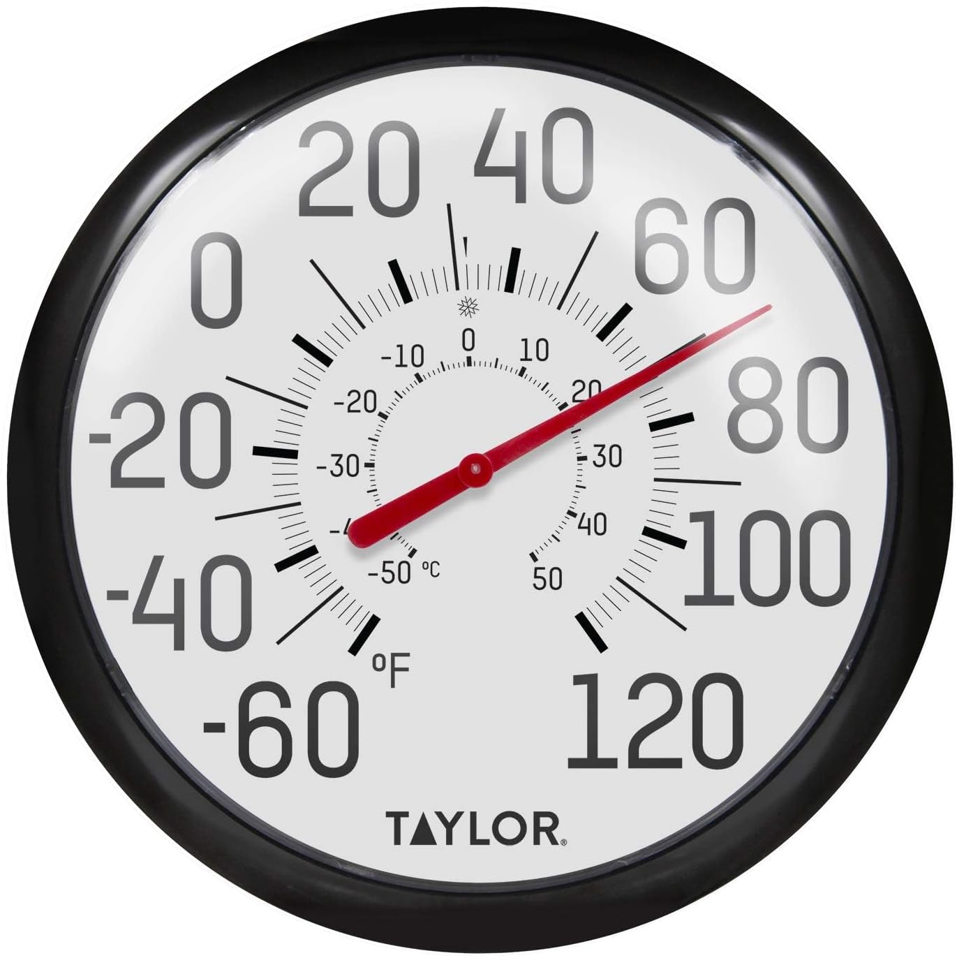 Taylor Big and Bold Wall Thermometer, Indoor Outdoor Thermometer, Wireless Thermometer with Easy to Read Numbers for Patio, Pool, and Indoor Areas, 13.25-inch, Black Taylor Big and Bold Wall Thermometer, Indoor Outdoor Thermometer, Wireless Thermometer with Easy to Read Numbers for Patio, Pool, and Indoor Areas, 13.25-inch, Black