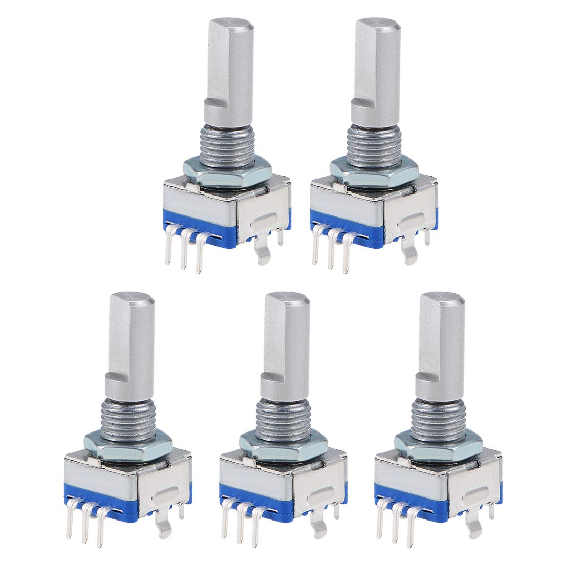 uxcell 360 Degree Rotary Encoder Code Switch Digital Potentiometer EC11 5 Pins 20mm D-Shaft 5pcs