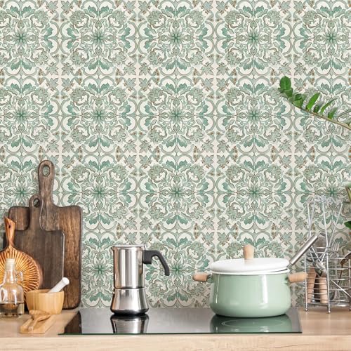 Vintage Retro Tile Stickers - 10 pcs 20cm/7.87inch Embossed Moroccan