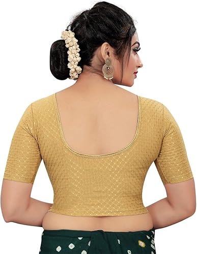 Miniatura 2 de Medias de licra jacquard con cuello redondo y media manga elástica, para mujer