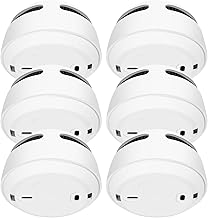 Smoke Detector, Set of 6 Smoke Detectors Smoke Detector Fire Alarm Home Smoke Alarm Sensor, 10 Year Battery, White