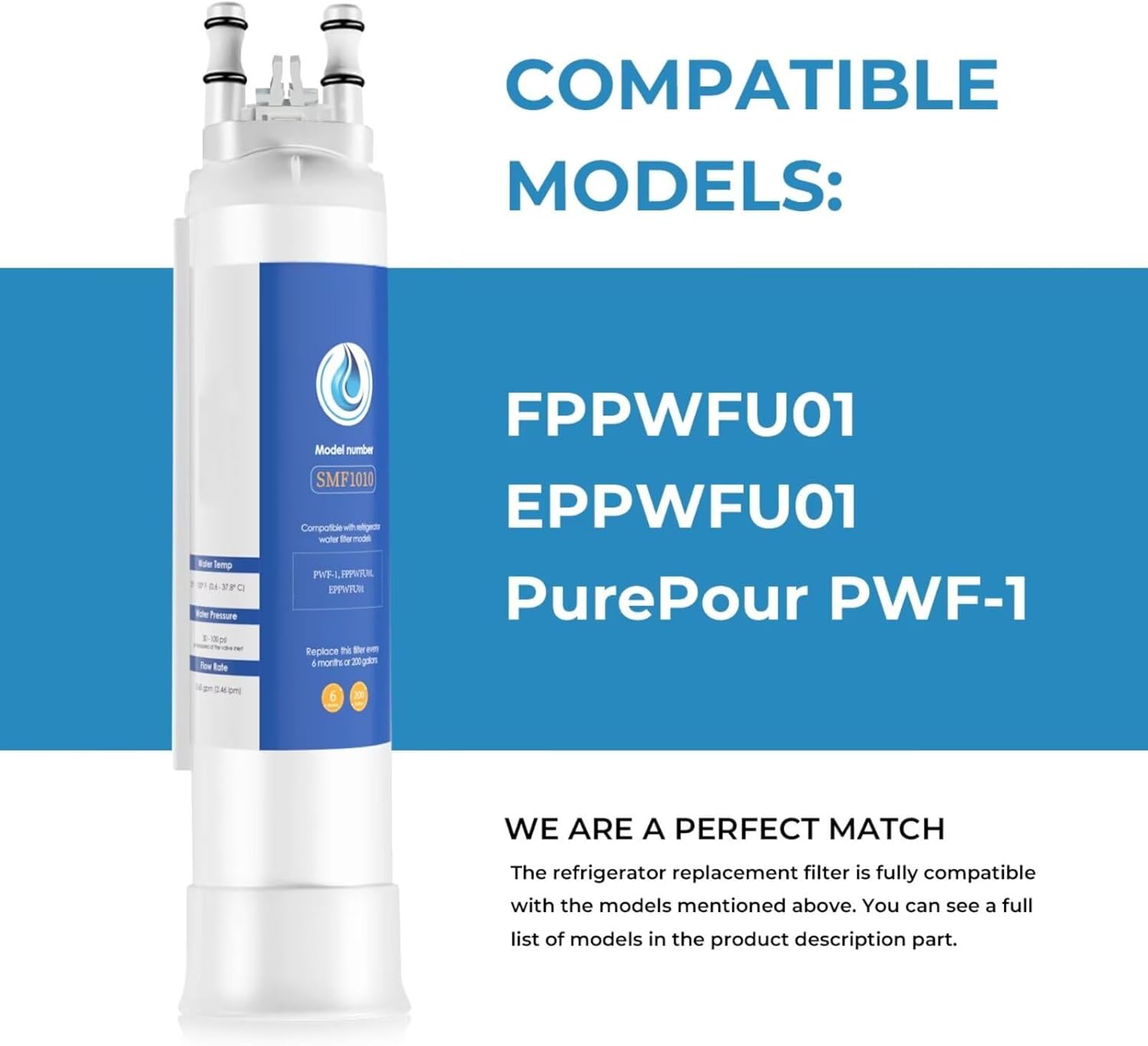 FPPWFU01 Water Replacement, Compatible with EPPWFU01, PureAdvantage PurePour PWF-1, FPPWFU01 (Pack of 3)
