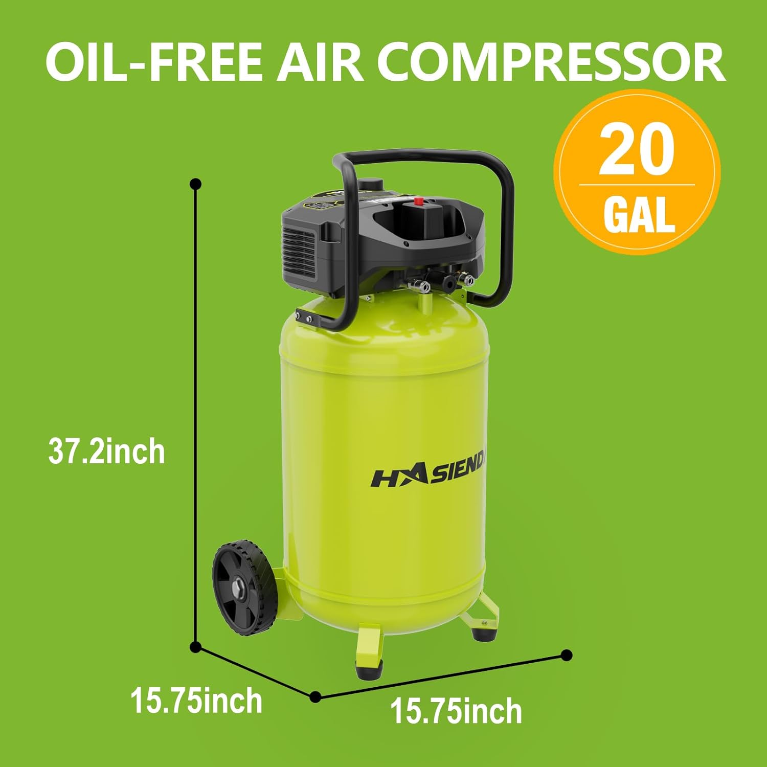 20 Gallon Workshop Air Compressor,150 PSI Max, Oil-Free Vertical Compressor for Garage&Home, with a Long-Life Brushless Motor for Woodworking,Nailing, Auto Repair,Painting (tool belt Bundle)