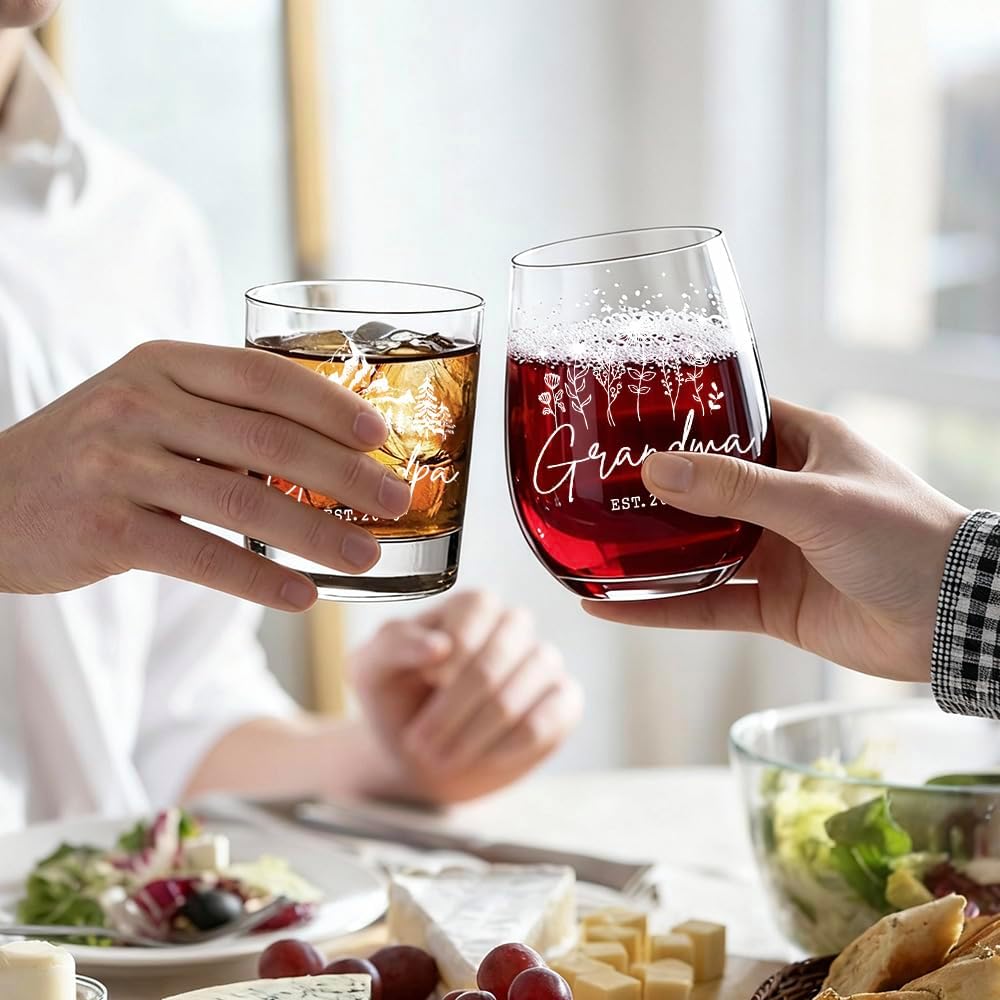 Promoted To Grandparents 2026 - Mothers Day, Fathers Day Gift For Grandma Grandpa - First Time Grandparents Gift, Baby Pregnancy Announcement Wine Gifts for New Grandma Grandpa - Image 4