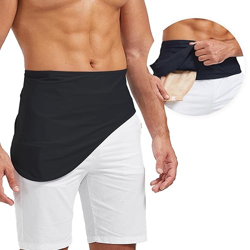 Cinturón de ostomía, cinturón ajustable de soporte de ostomía para hombres y mujeres, bolsillo interior para guardar la bolsa de ostomía para