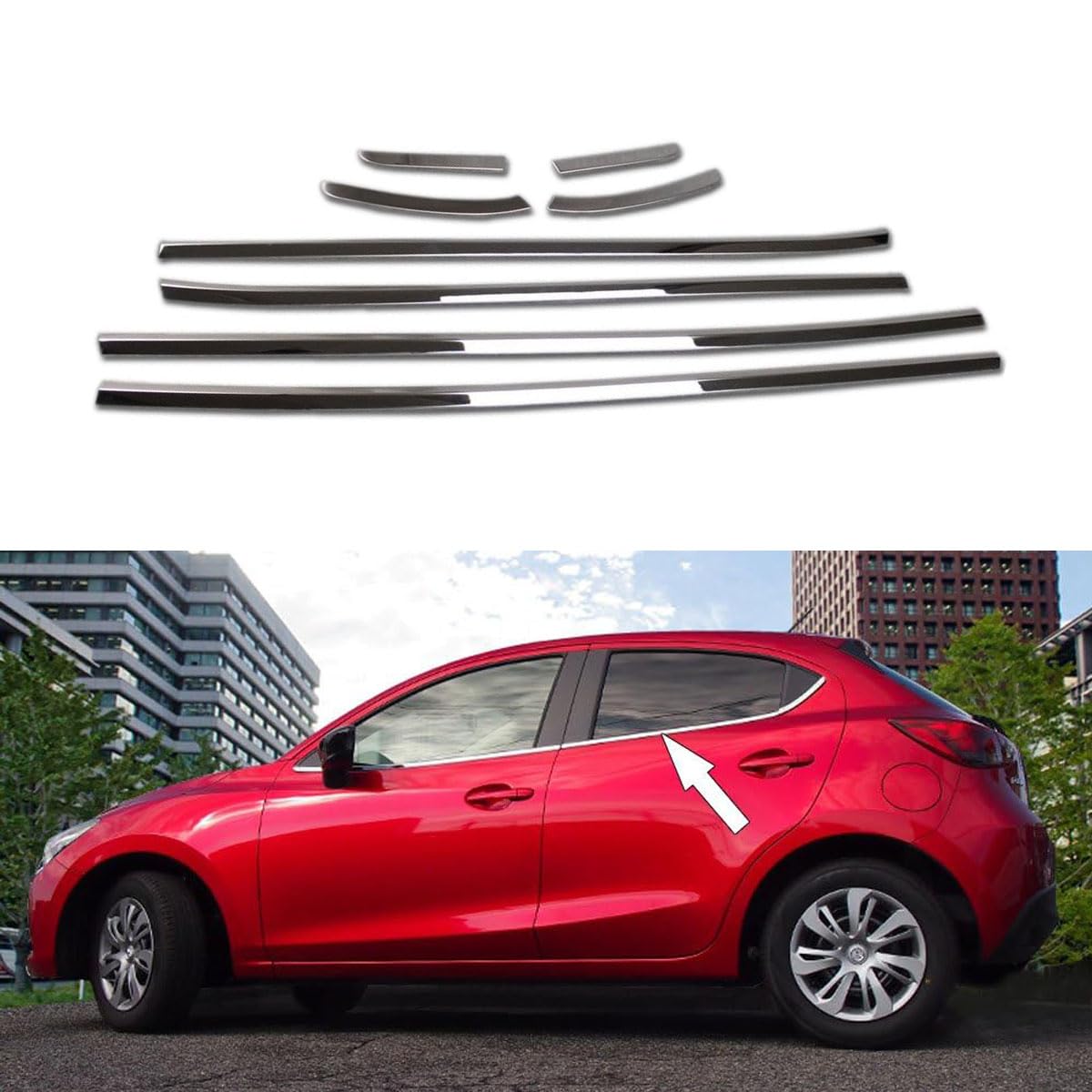 Amazon | ウインドウトリム 適用マツダ デミオ DJ 系 Mazda 2 Demio