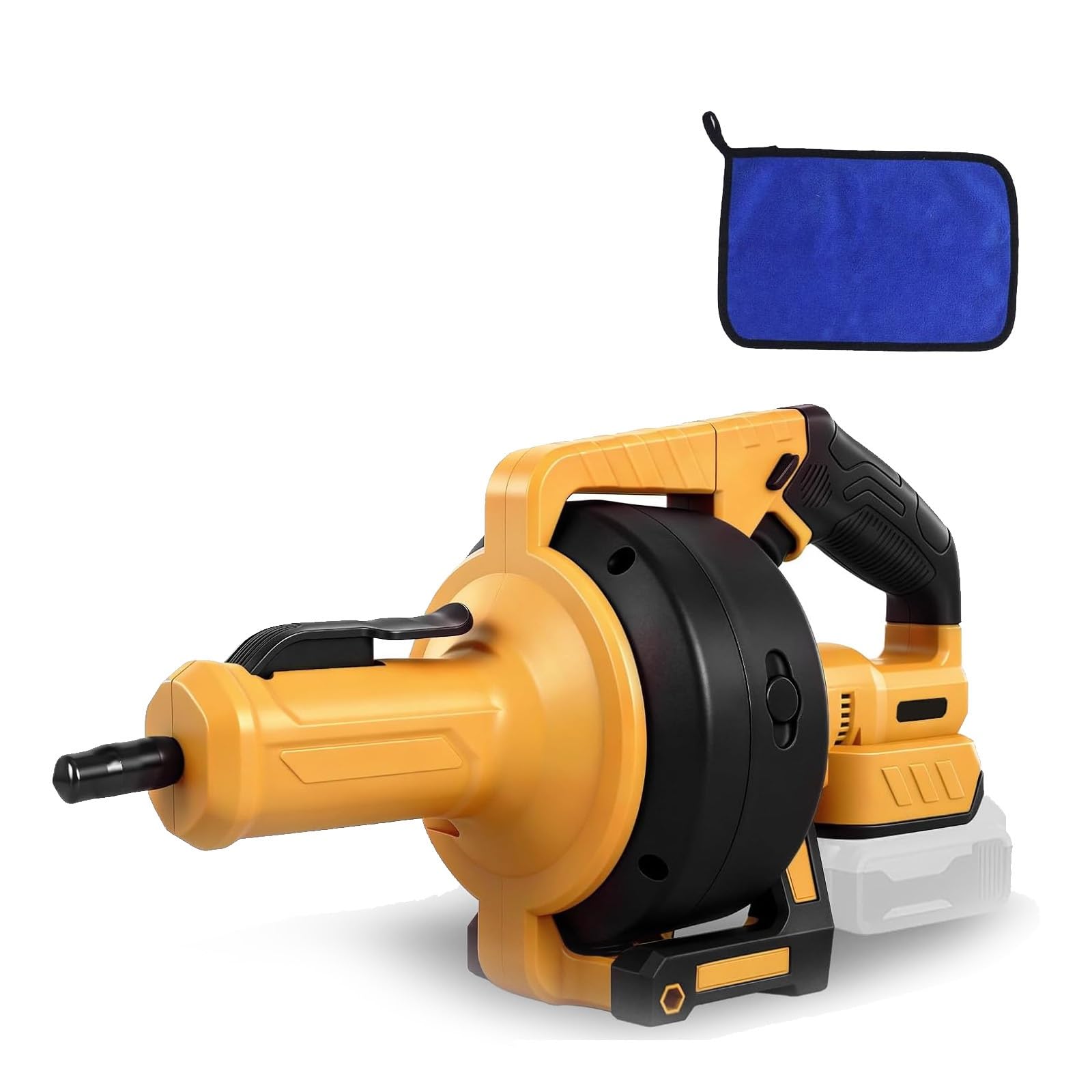 Electric Drain Snake Rechargeable Toilet Unclogging Auger, Forward/Reverse