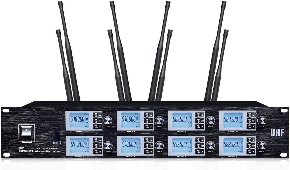 8800 Church Wireless System 8 x 100 Channels UHF Mic Professional Beige Headset Wireless Condenser Microphone for School Stage Theater - Image 2