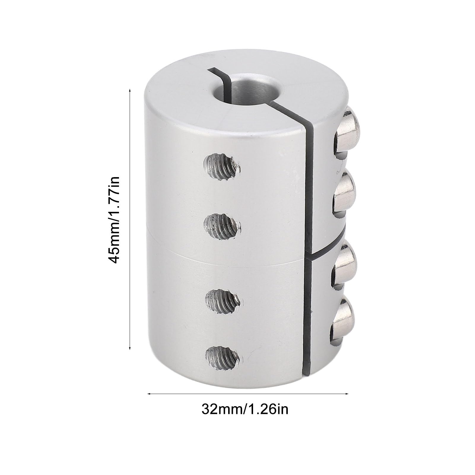 Shaft Coupler Connector, Rigid Coupling Set Screw Stainless Steel Shaft Coupling Motor Connector D32L45 Motor Damping Connector for Stepper Motors 3D Printers