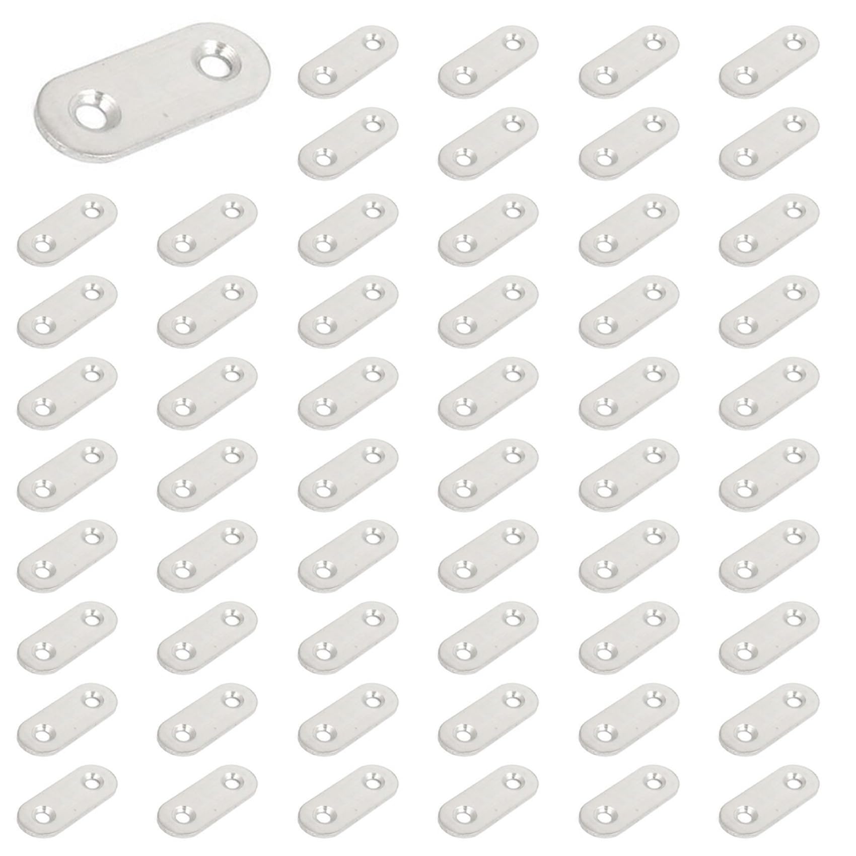 Jnchdghwa Silver Stainless Steel Flat Bracket Straight Mending Fixing Plates 40Mm 200Pcs