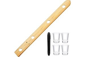 4 Person Drinking Ski Vintage Retro Wooden Shot Board