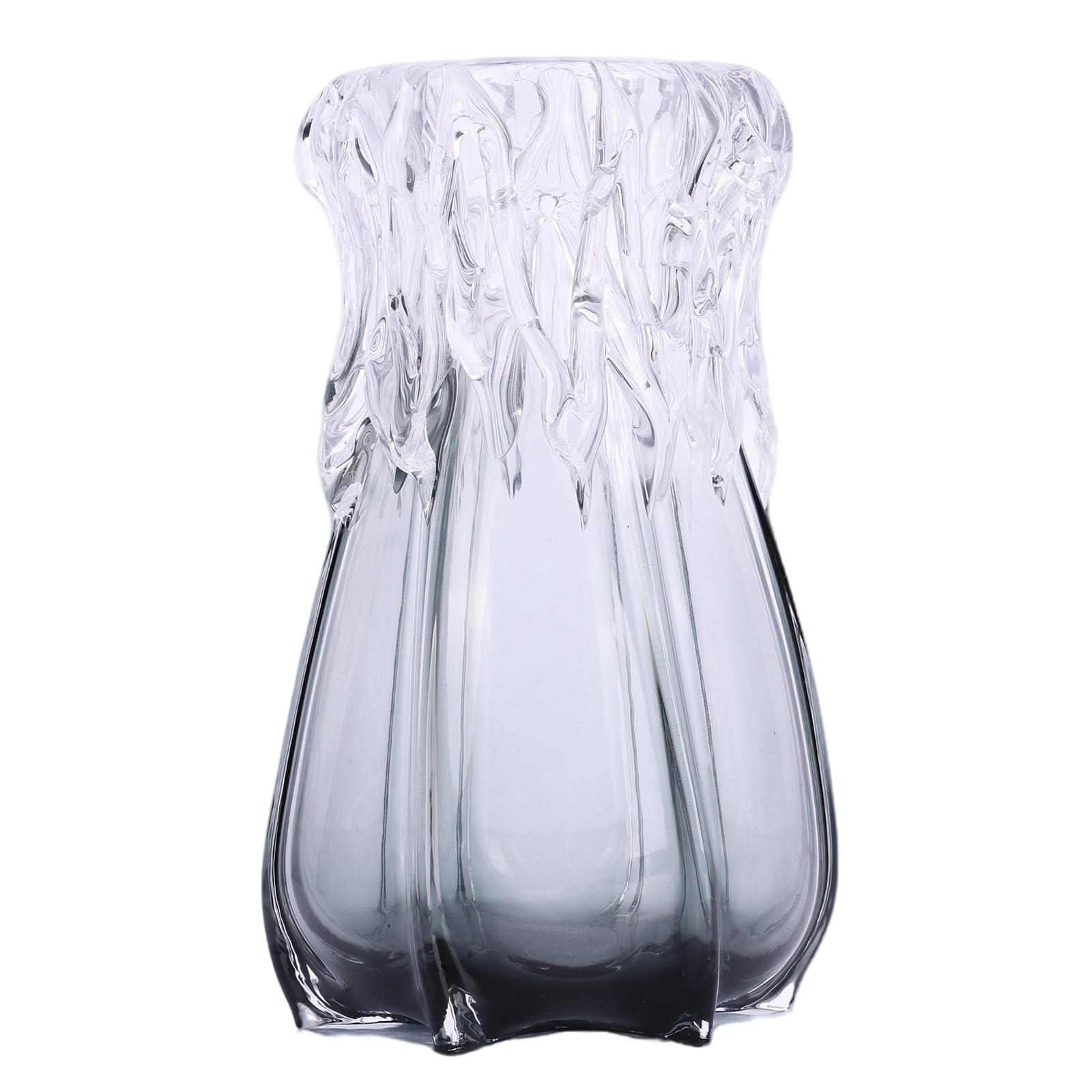 Vase à bulles en verre soufflé bleu idée cadeau déco art moderne