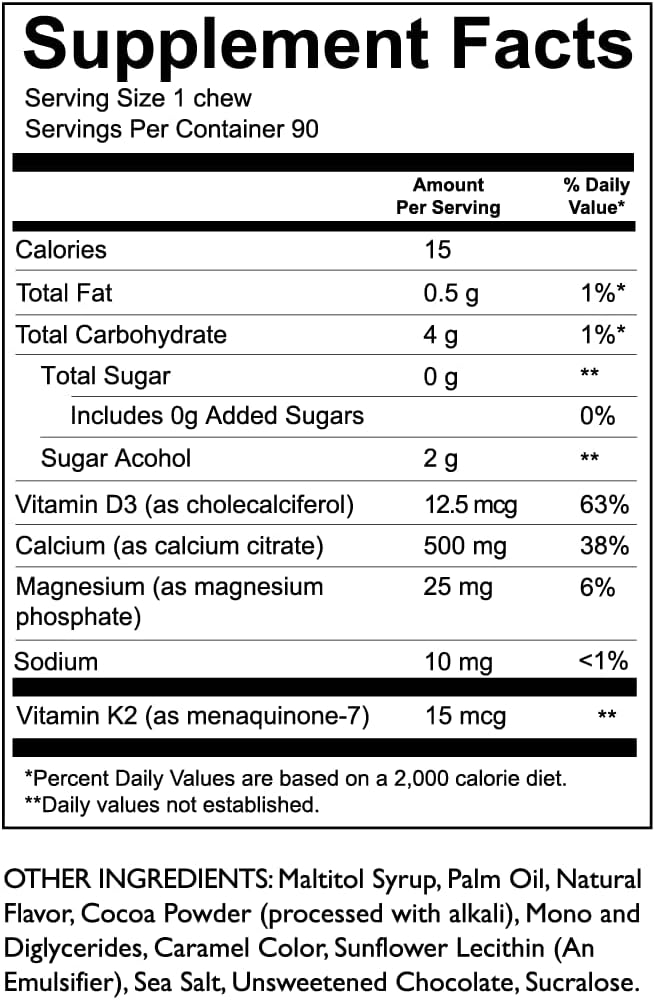 Celebrate Vitamins Bariatric 500mg Calcium Citrate Soft Chews Combo with 500 IU Vitamin D3 – Essential for Gastric Bypass Patients & Bone Health - Sugar & Gluten Free, Caramel Chocolate (90 Chews)
