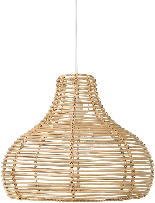 KOUBOO Palau Continuous Weave Wicker Dome Lamp - Rattan Pendant Light & Chandelier, Ceiling Fixtures, Shades for Kitchen Island, Home Décor, Large, Natural