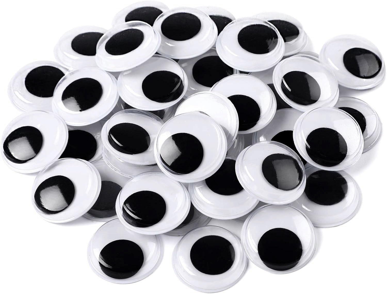 Asian Hobby Crafts Googly Moving Eyes, Black/White (25 Pieces) : Size 25mm