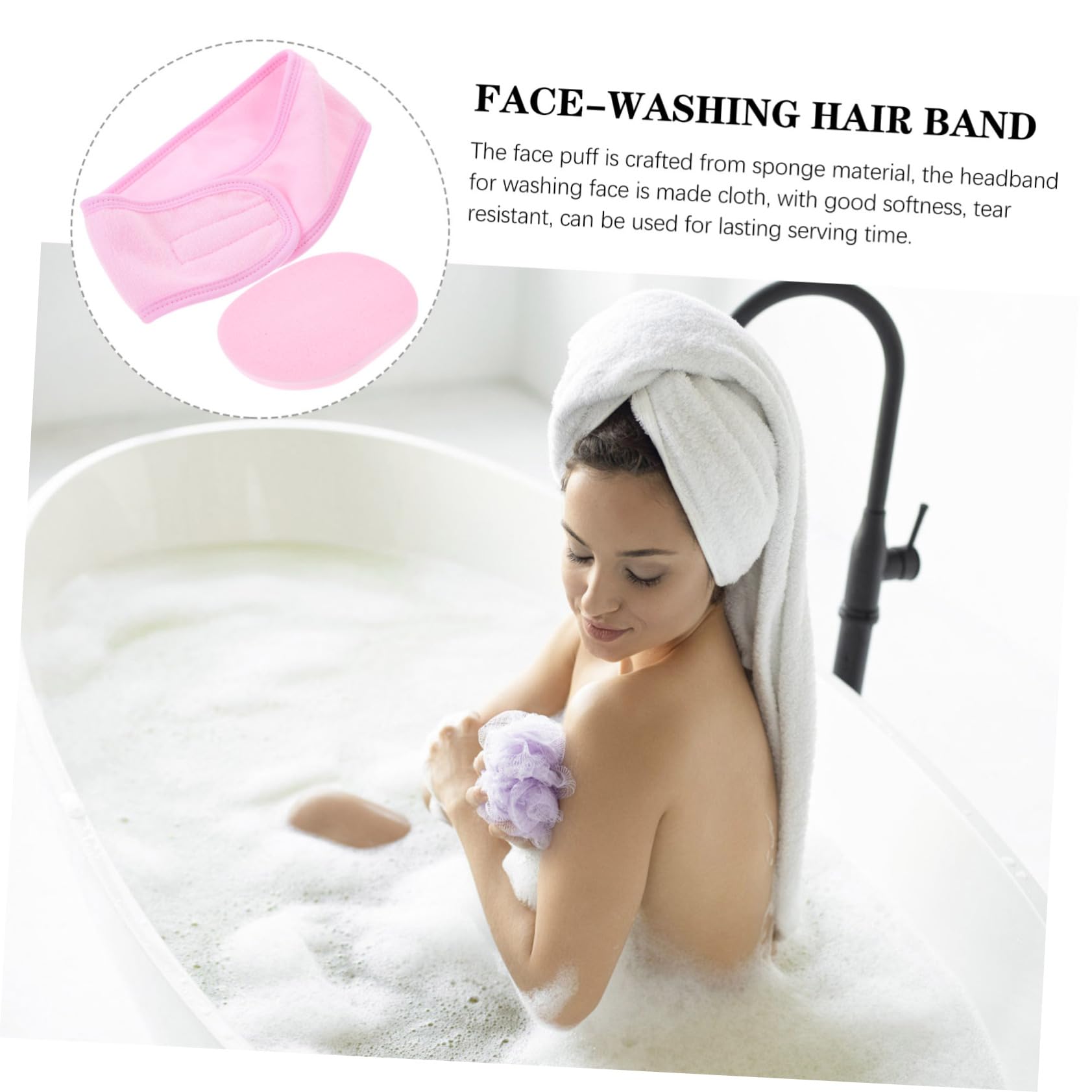 MAGICLULU 5juegos Banda De Maquillaje Para Cuidado Facial De Esponja y Diadema Para Lavado De Cara Ducha y Yoga