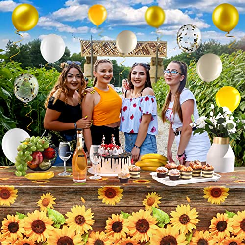 Tiamon TIAMON-DECORATIONS SUPPLIES-14 Sunflower Birthday Party Decorations Supplies Sunflower Balloon Arch Kit Include Backdrop Banner Sunflower Tablecloths Balloons Garland thumb #4