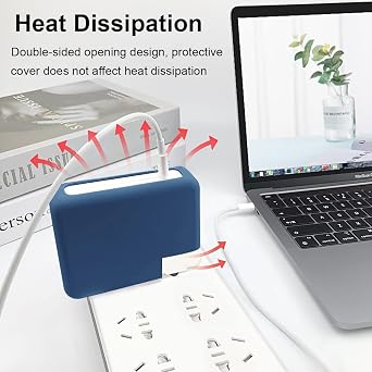 Navy Blue Silicone Charger Case for MacBook Air 29W/30W/35W Adapter