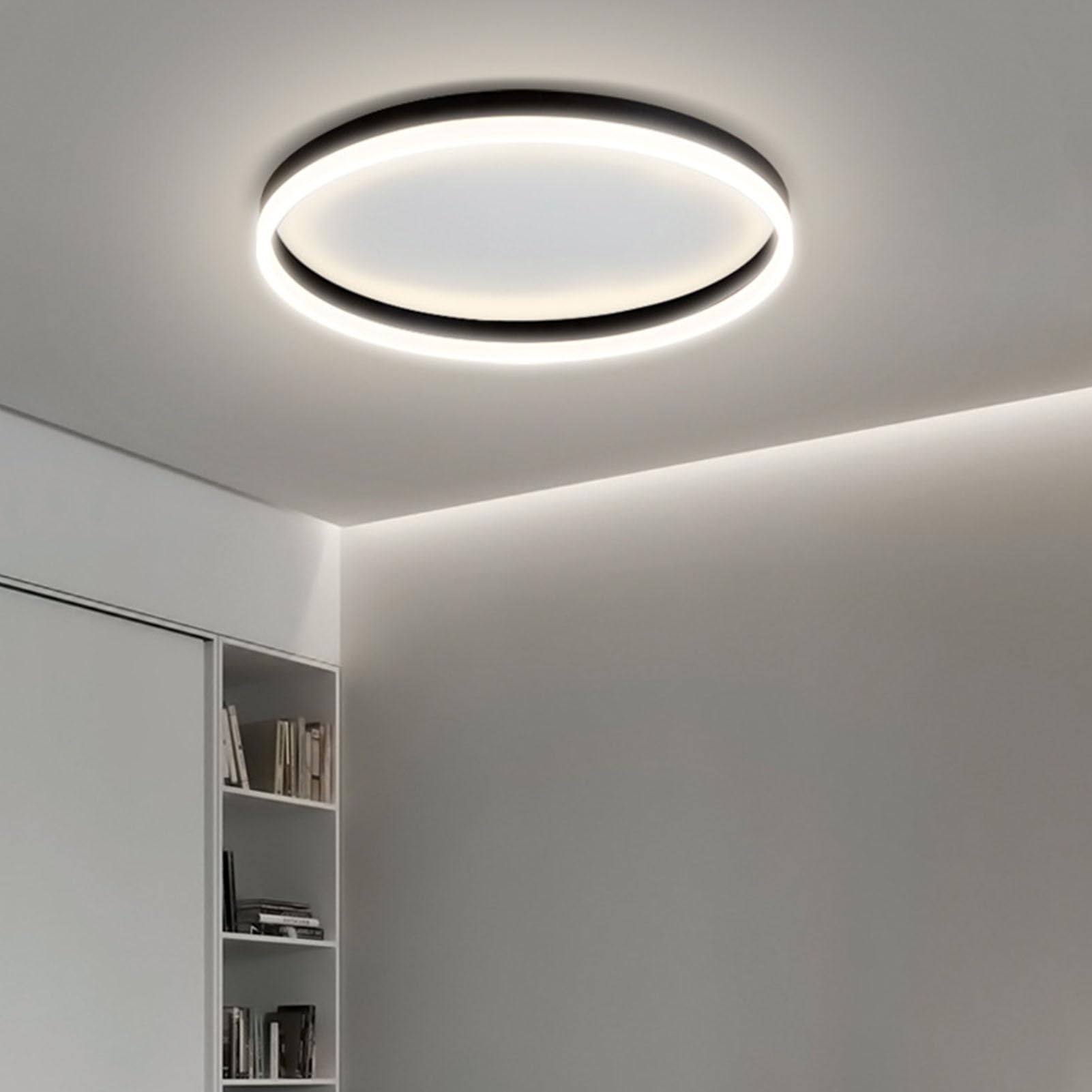 TOPINCN Nowoczesna Sufitowa LED, ściemniana Sufitowa LED do Montażu Podtynkowego 45 000 Godzin CRI90+ z Pilotem i aplikacją do Salonu Sypialnia Kuchnia Biuro