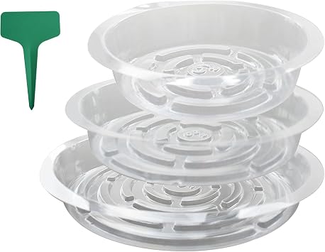 5 Pieces of Clear Thick Plastic Heavy Duty Sturdy Plant Saucer Drip Trays Suit for pots