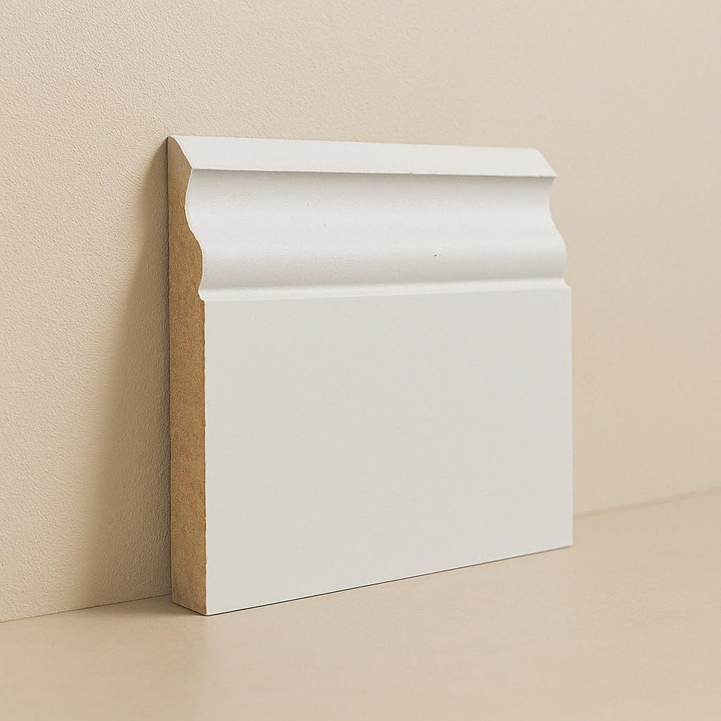 Ogee MDF Skirting Board (L) 2400mm (H) 120mm (T) 17mm – Fully Finished-No Required Paint- Smooth Finish– Packs of 5