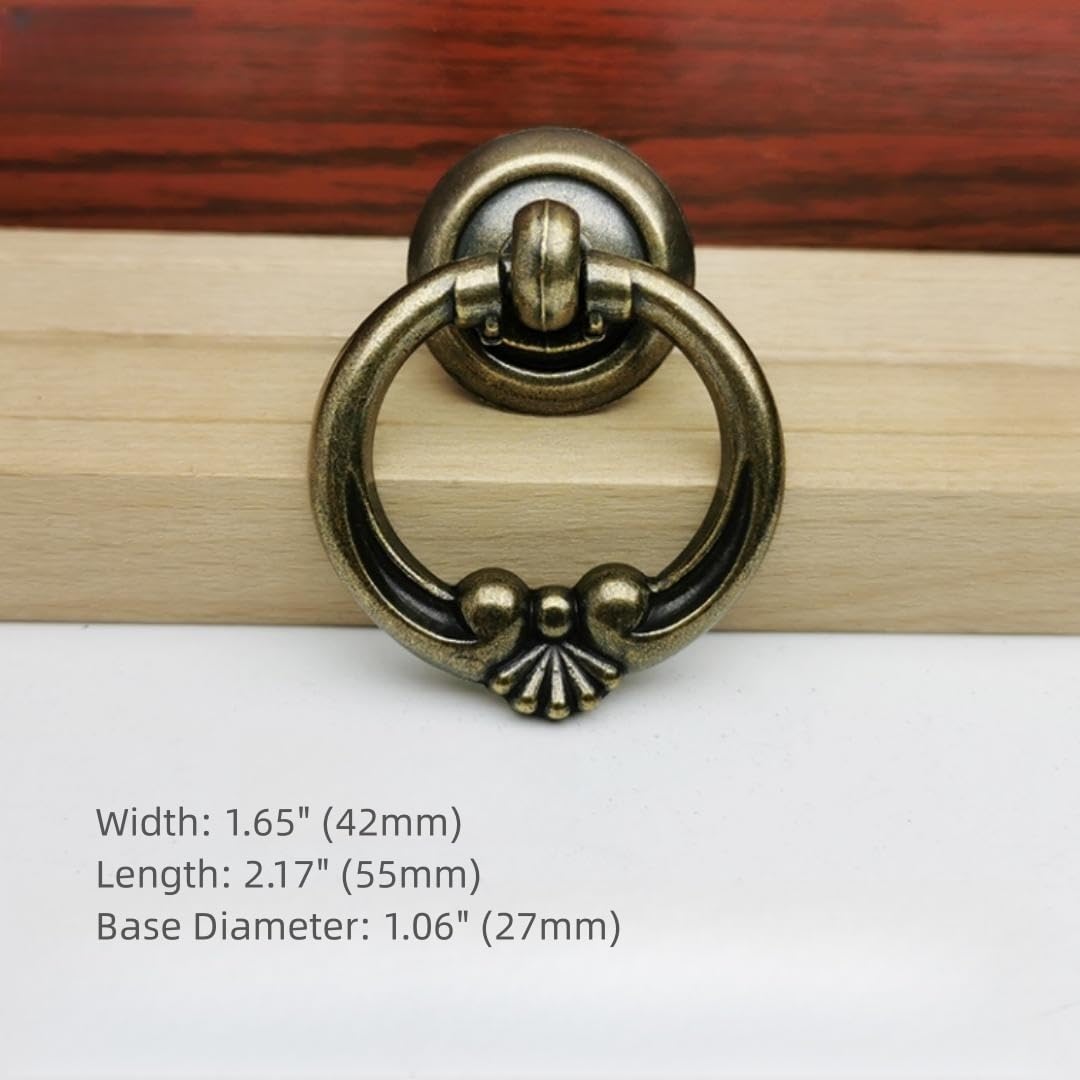 Antique Bronze Drawer Single Hole Knob Vintage Butterfly Pulls,Zinc Alloy Cabinet Hardware for Kitchen Bathroom Pulls 1.7 Inch Diameter (4)
