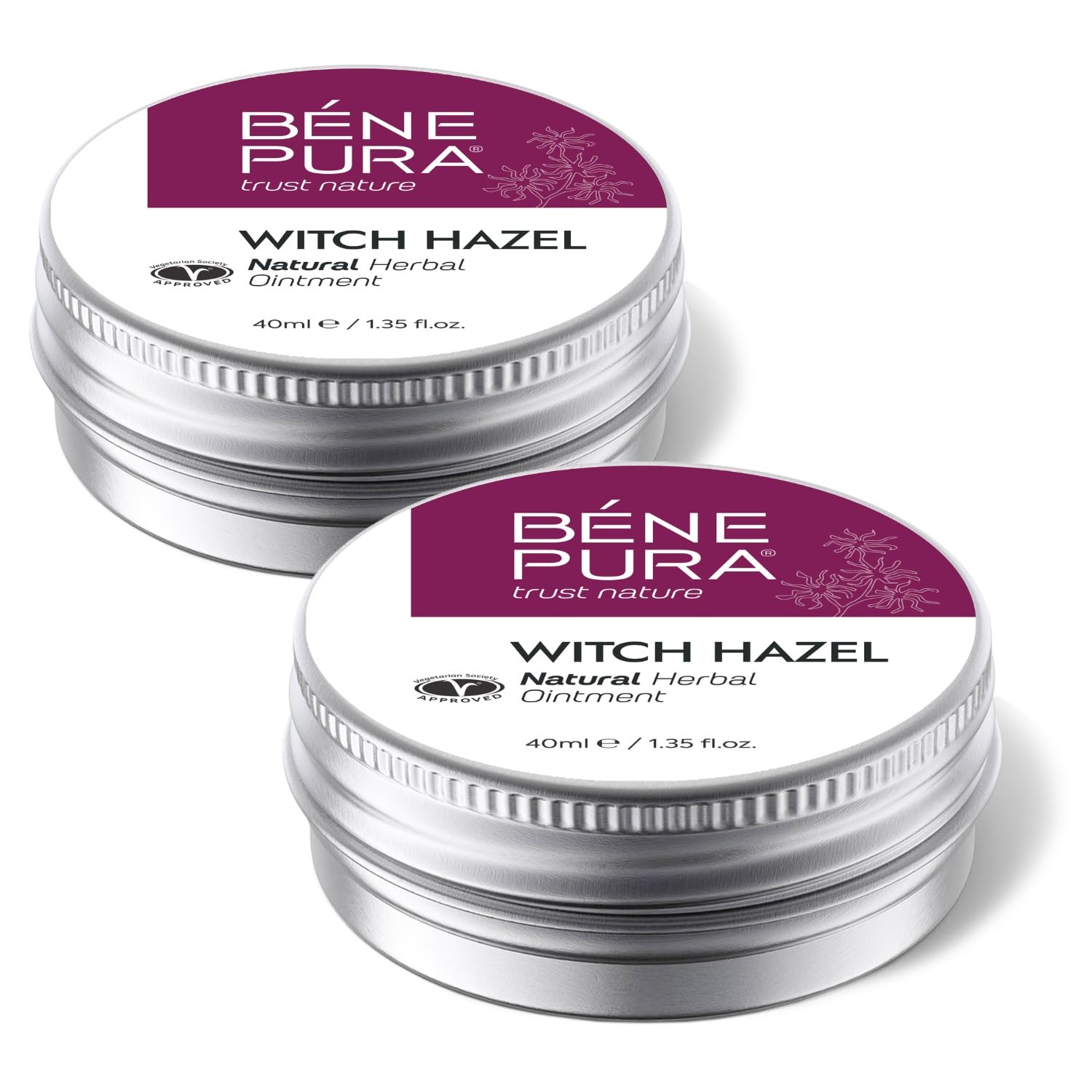 BenePura Hämorrhoiden Salbe, Natürliche Hamamelis Salbe gegen Brennen, Juckreiz und Beschwerden, 40 ml (2er Pack)