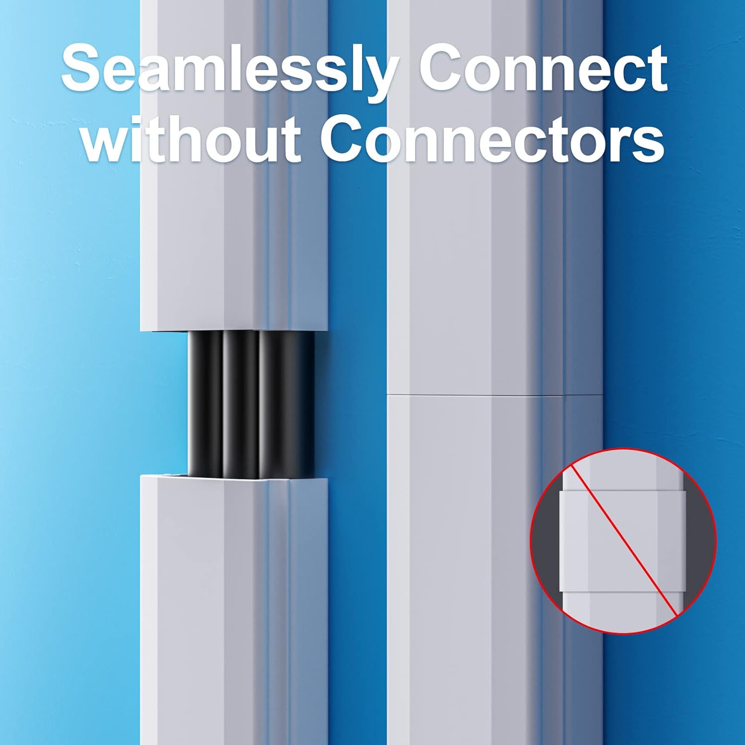 Yecaye TV Cord Hider, 42in Cord Cover, Large Cable Hider, Wire Covers for 4 Cords, Cable Raceway Wire Hider, Wire Hiders for TV on Wall, Cable Cover Cord Concealer, W1.18in H0.6in, White