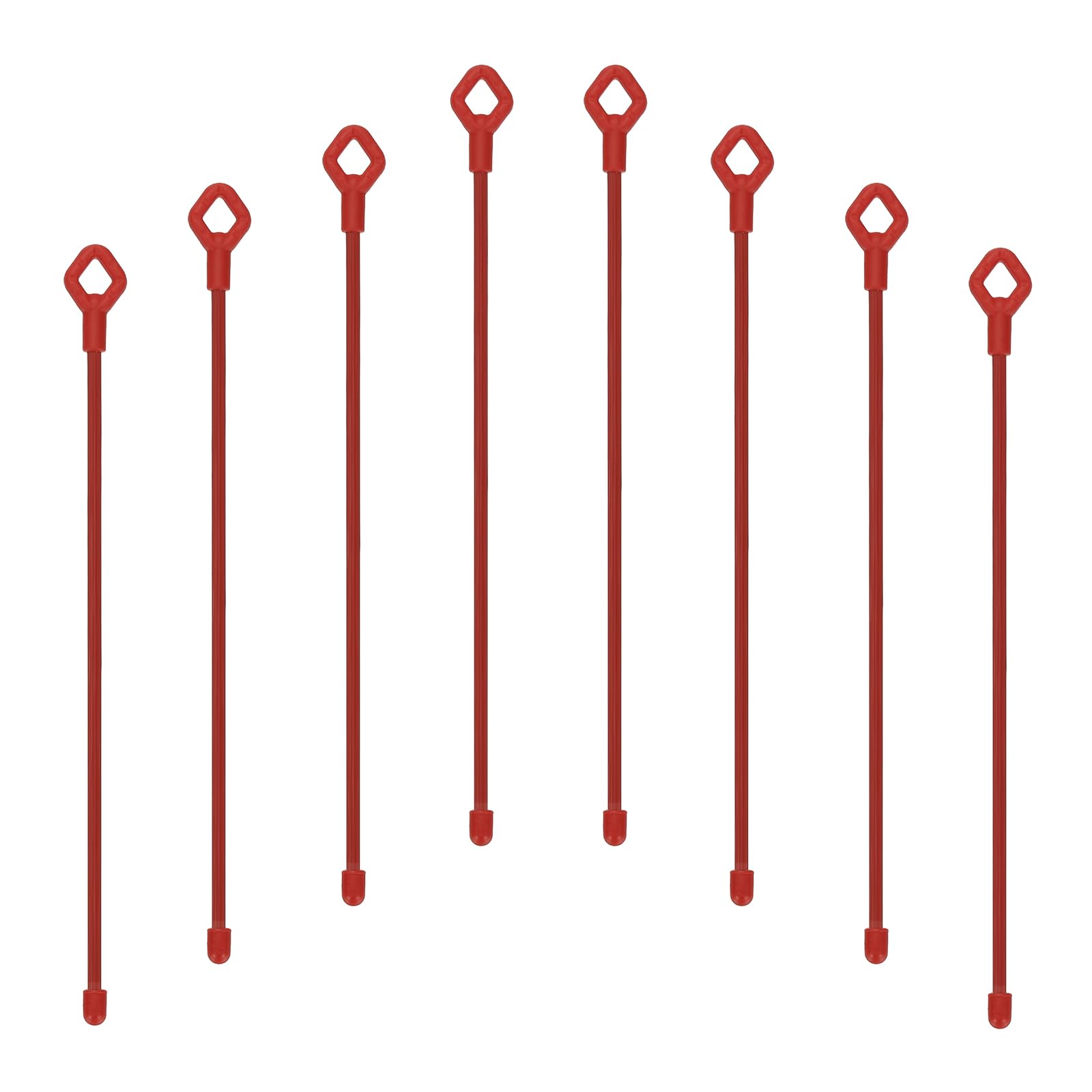 PATIKIL Rubber Twist Ties, 10 Inch Silicone Reusable Twist Ties Heavy Duty Bendable for Bundling Holding 8 Pcs, Red