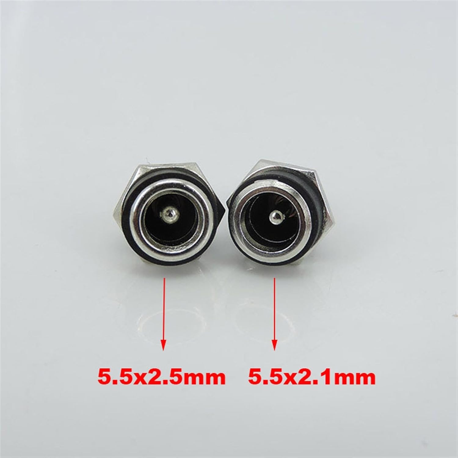 DC-022B DC Female Power Supply Jack Connector Socket Connector DC Panel Mount Adapter 5.5x2.1mm 5.5x2.5mm DC 022B(2pcs,5.5x2.5mm)