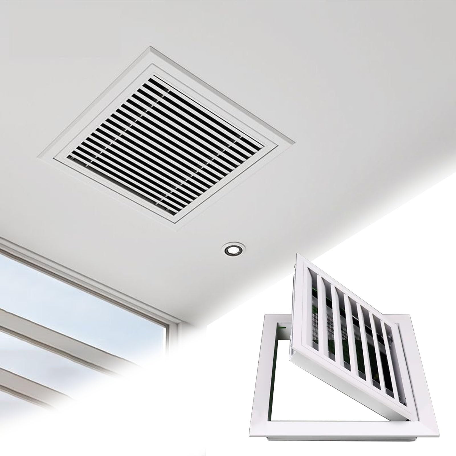 Trampilla Pladur 40.5x53cm y Puerta de Inspección de Techo con Rejilla Ventilación