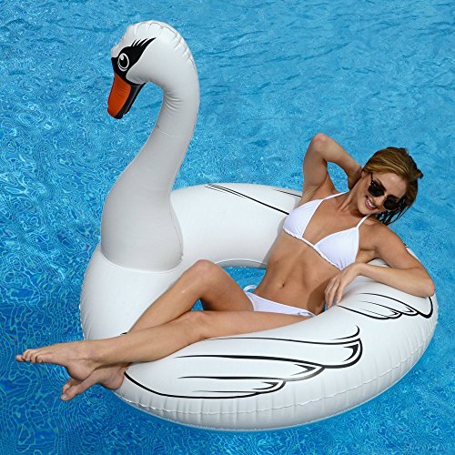 Coconut Float Majestic White Swan Pool – Inflatable Pool Ring Float – Durable Long Lasting Lounge Tube And Water Toy – Fun Decoration For Parties, Events – Ages 8+ Years #TOP3