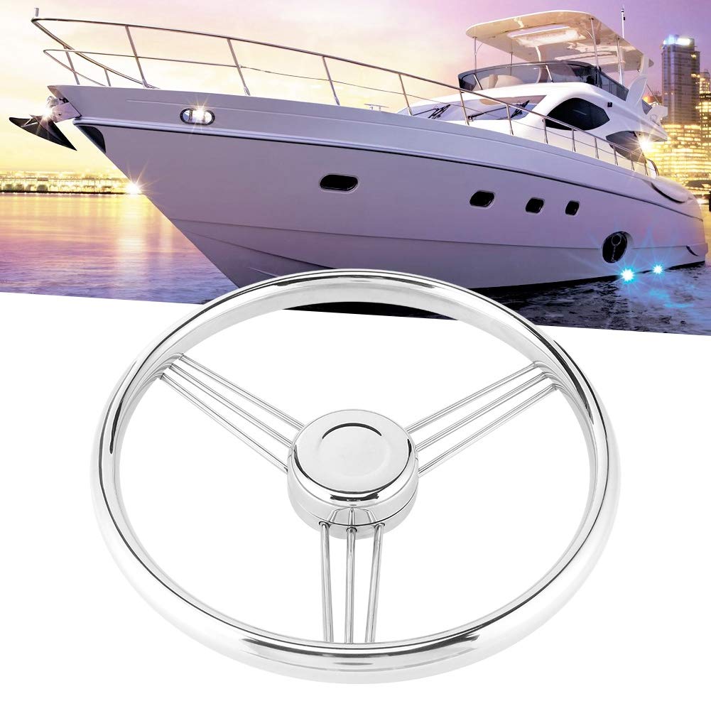 13-1/2 in Boot Stuurwiel 5 Spoke Rvs Destroyer Stijl Marine Stuurwiel voor Jacht Boot Speedboot Rubberboot