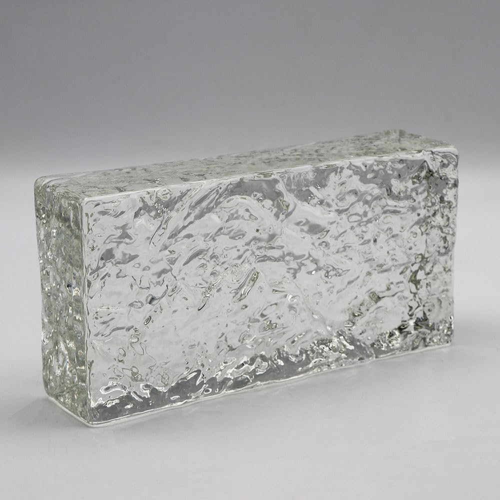 Fuchs Design Crystal Collection Rock - Mattone in vetro trasparente, ca. 20 x 10 x 5 cm