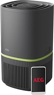 AEG Pure 5000 Compact Air Purifier for Home APO50371DG, Connected 4-stage HEPA Air Filter Cleaner Removing up to 99.5% Airborne Bacteria & Dust, Pet Dander, Allergies, Pollen, Silent for better sleep