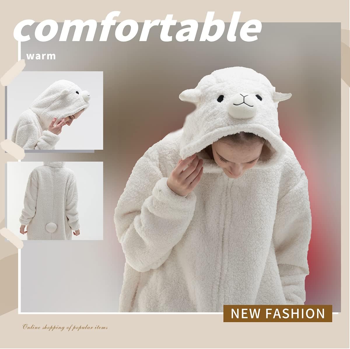 Snug Fit Unisex Adult Onesie Pajamas, Flannel Cosplay Animal One Piece Halloween Costume Sleepwear Homewear