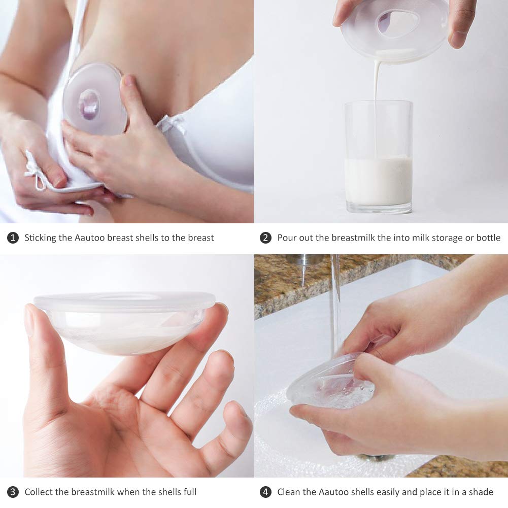 Breast Shells,Nipple Shield Hands Free Breast Shield Nursing Cup Milk Saver Food Grade Silicone BPA-free Soft Ideal for Breast Feeding Protect Sore Nipples