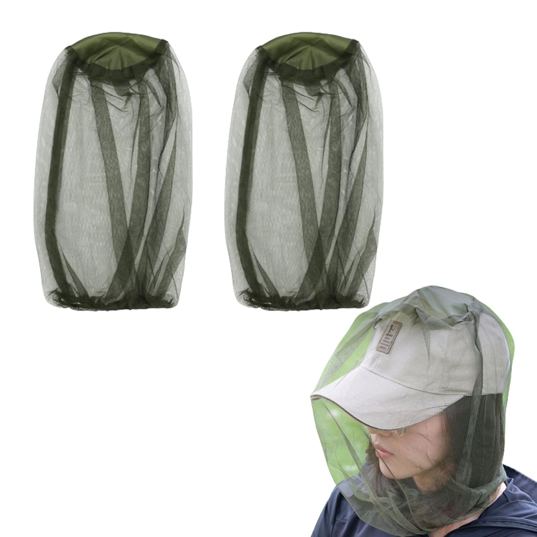 2 Pezzi Cappello Antizanzare Cappello con Zanzariera Cappello con Zanzariera Rete per la Testa Zanzariera per il Viso Cappello Antimalvagio Protezione per il Viso