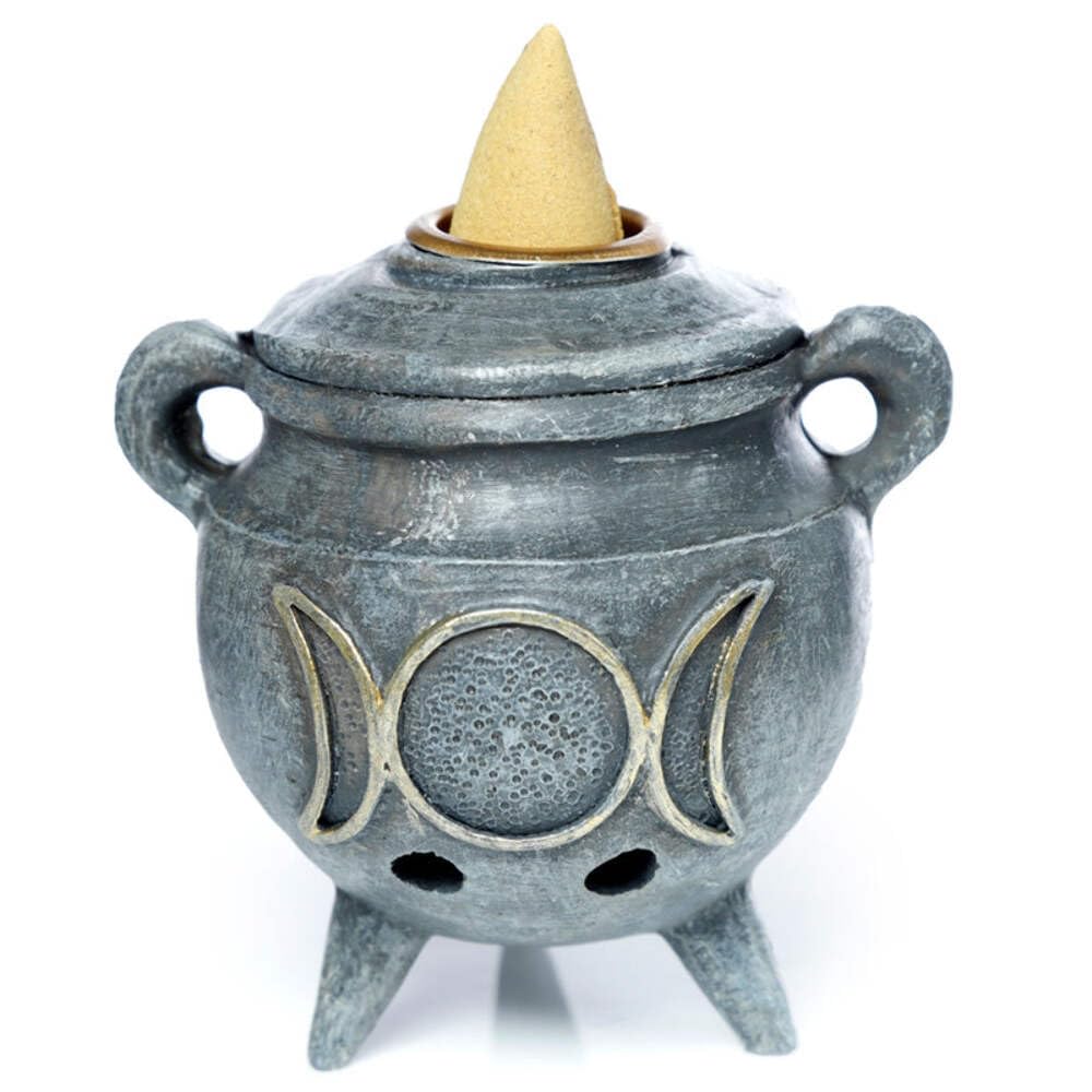Puckator Magic Cauldron Backflow Incense Burner - Home Zen Meditation Decor Accessories - Incense Waterfall Cone Burner - Spiritual Feng Shui Gothic Goth Relaxation Gifts Gift - Desk Ornaments