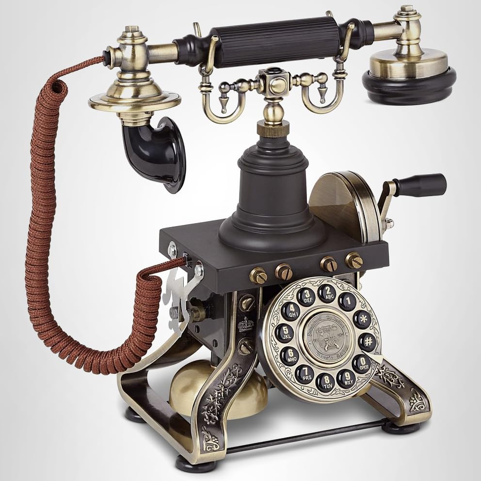 Amazon.com: Deco 79 Brass Functioning Vintage Style Telephone with