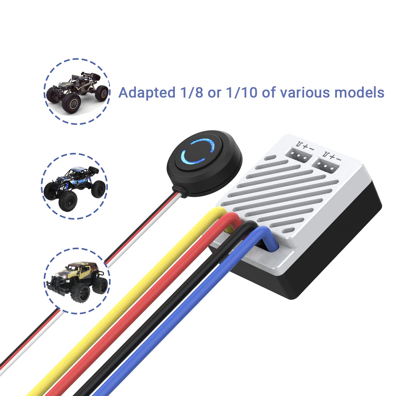 ISDT ESC70 Automodell Brushed Regolatore di marcia (2-3S) motore ESC Regolatore di velocità elettronico Impermeabile Auto RC/uggies/Camion/Rock Crawler 1:10 1:8 Controllo Bluetooth APP 70A