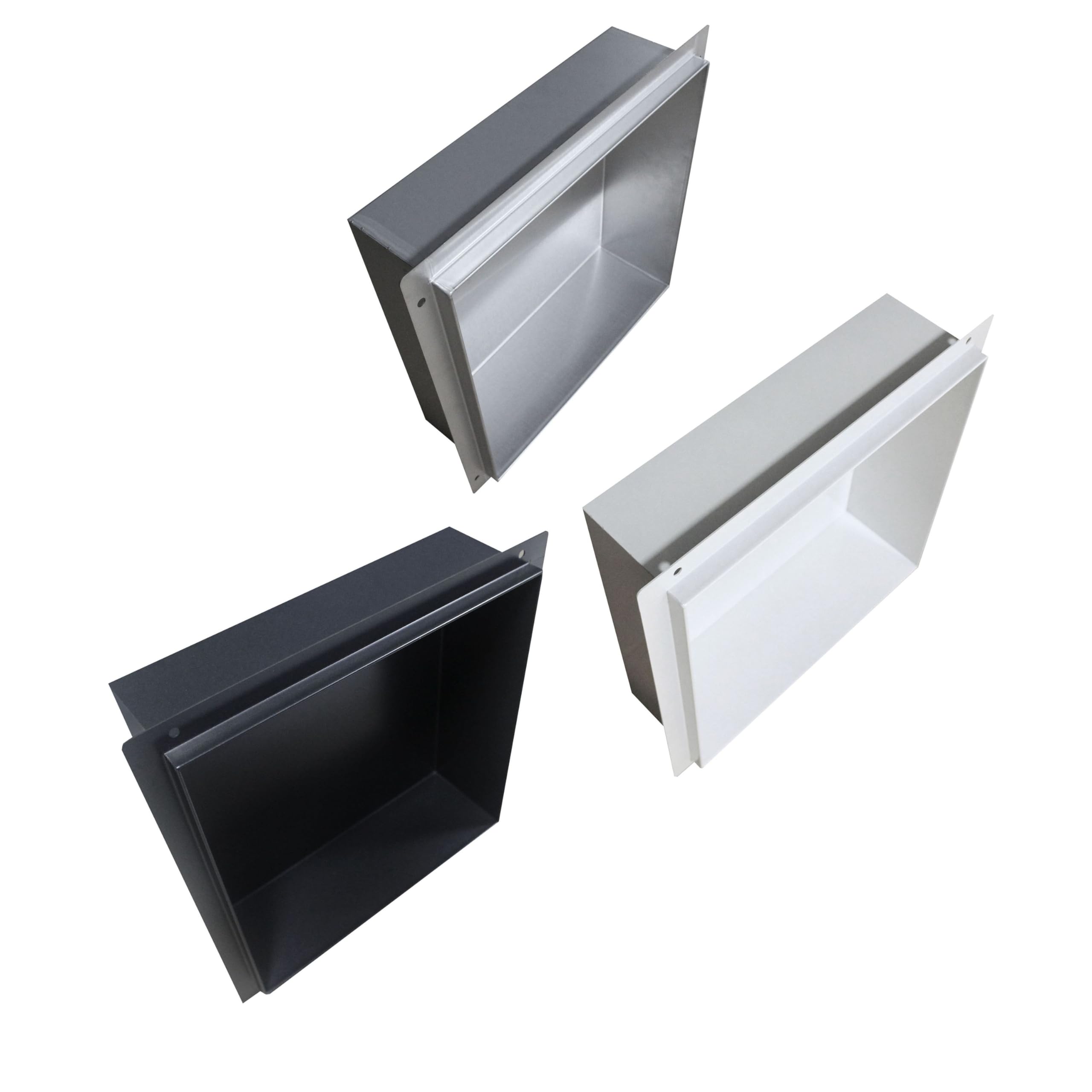 Bernstein Wandnische BS303010 30 x 30 x 10 cm randlos aus Edelstahl gebürstet, befliesbarer Rand, wasserdichte Duschnische zur Ablage von Bad-Utensilien für Dusche und Bad